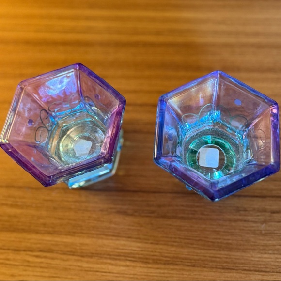 Partylite Mardi Gras Glass Votive Candle Holders Set of 2 - Picture 11 of 11